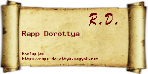 Rapp Dorottya névjegykártya